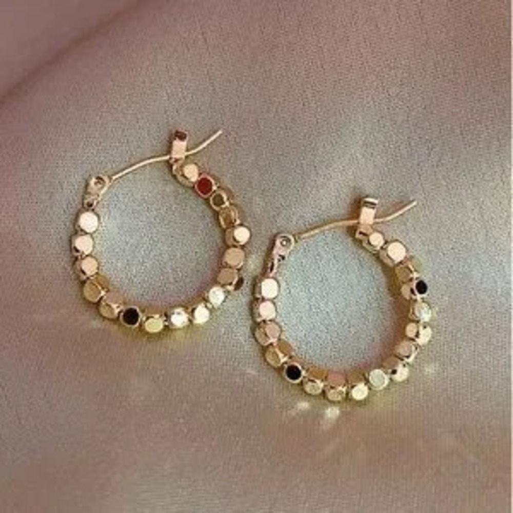 Boho Gold Tone Minimalist Hoop Earrings